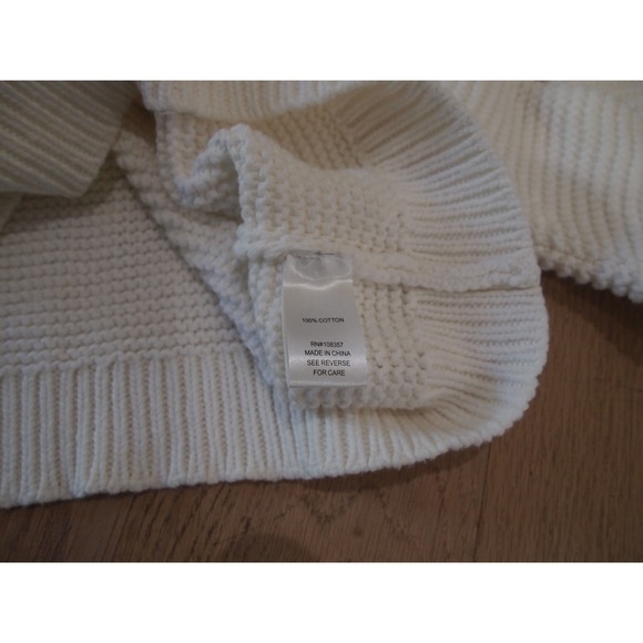 Evereve Cream Cotton Knit Pullover Sweater Collared Button XS Extra‎ Small - Picture 7 of 7